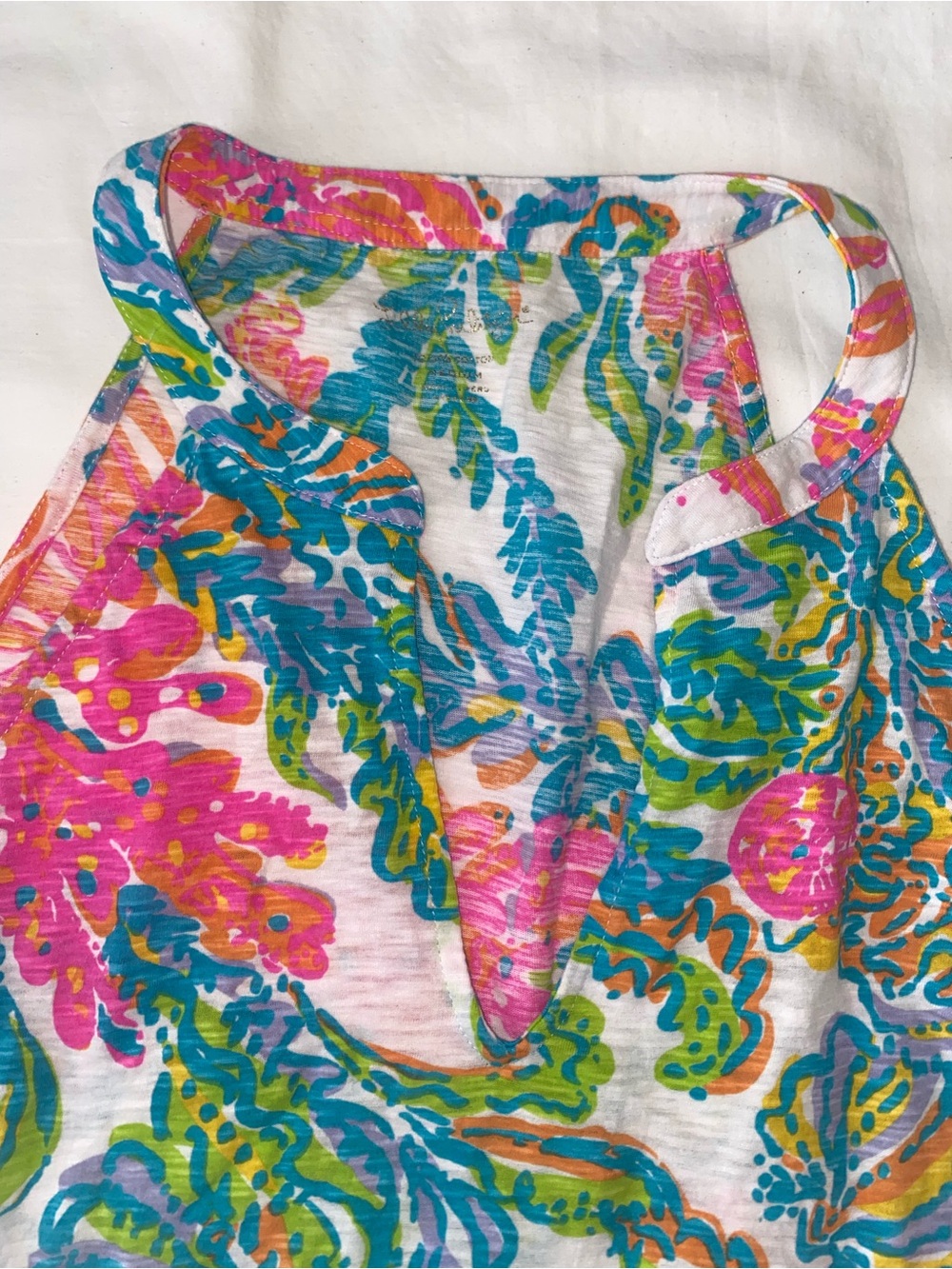 Lilly Pulitzer Multicolor Floral Halter Tank - White Base - Picture 4 of 6